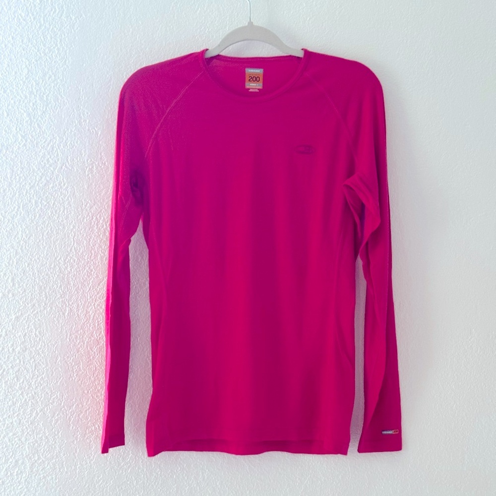 Icebreaker Merino 200 Oasis Long Sleeve Crew Thermal Top Sz L New Zealand Merino